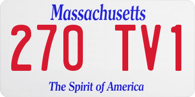 MA license plate 270TV1