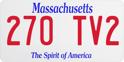 MA license plate 270TV2