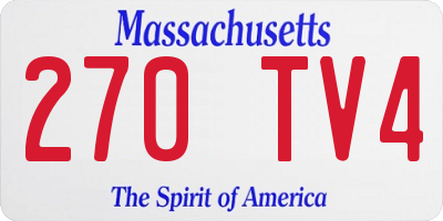 MA license plate 270TV4