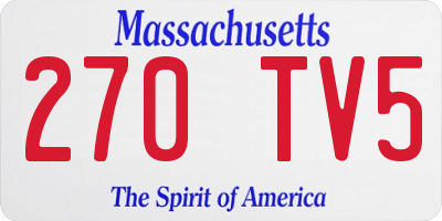 MA license plate 270TV5
