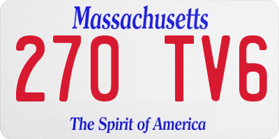 MA license plate 270TV6
