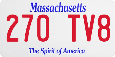 MA license plate 270TV8