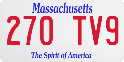 MA license plate 270TV9
