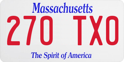 MA license plate 270TX0