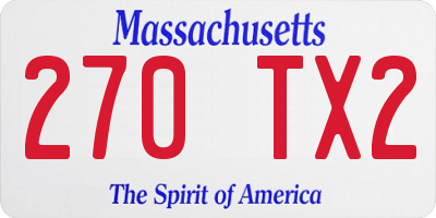 MA license plate 270TX2
