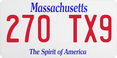MA license plate 270TX9