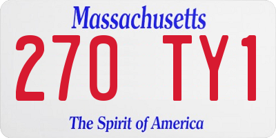 MA license plate 270TY1