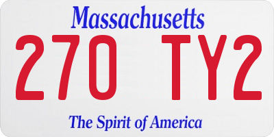 MA license plate 270TY2