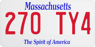 MA license plate 270TY4