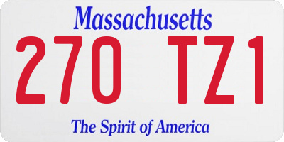 MA license plate 270TZ1