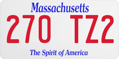 MA license plate 270TZ2