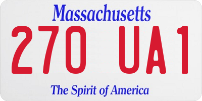 MA license plate 270UA1