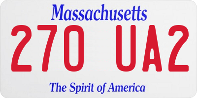 MA license plate 270UA2