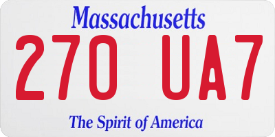MA license plate 270UA7