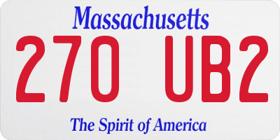 MA license plate 270UB2