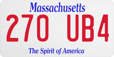 MA license plate 270UB4