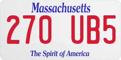 MA license plate 270UB5