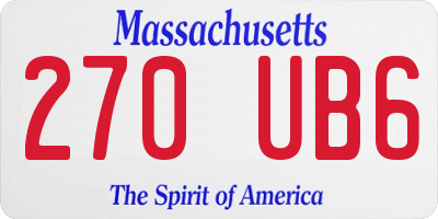 MA license plate 270UB6