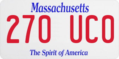 MA license plate 270UC0