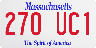 MA license plate 270UC1