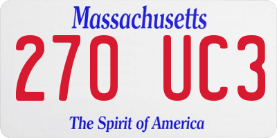 MA license plate 270UC3