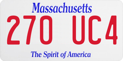 MA license plate 270UC4