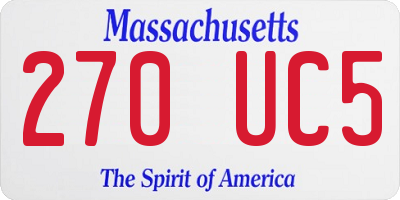MA license plate 270UC5
