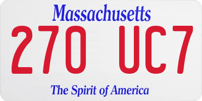 MA license plate 270UC7