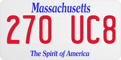MA license plate 270UC8