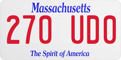 MA license plate 270UD0