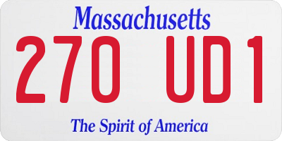 MA license plate 270UD1