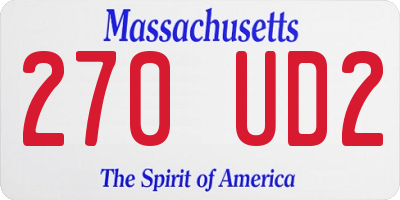 MA license plate 270UD2