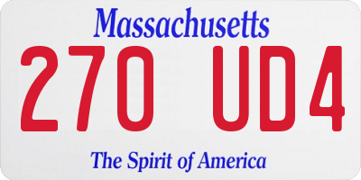 MA license plate 270UD4