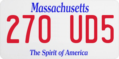 MA license plate 270UD5