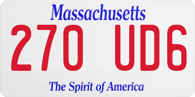 MA license plate 270UD6