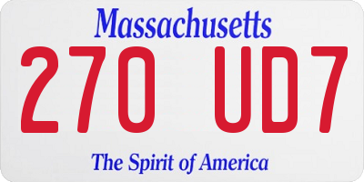 MA license plate 270UD7