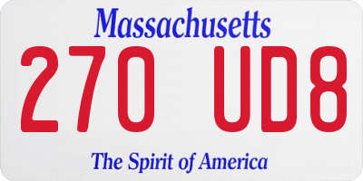 MA license plate 270UD8