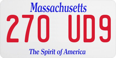 MA license plate 270UD9