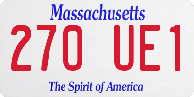 MA license plate 270UE1