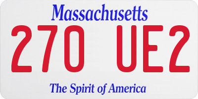 MA license plate 270UE2