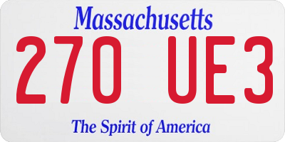 MA license plate 270UE3