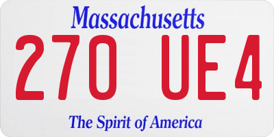 MA license plate 270UE4