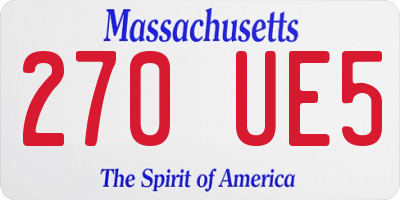 MA license plate 270UE5