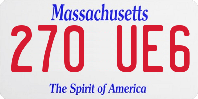 MA license plate 270UE6
