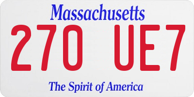 MA license plate 270UE7