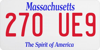 MA license plate 270UE9