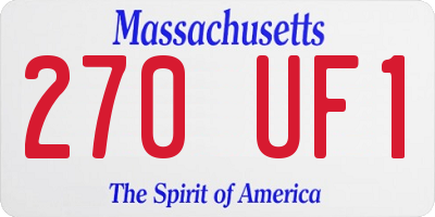 MA license plate 270UF1