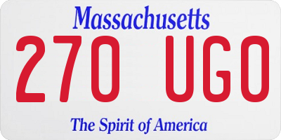 MA license plate 270UG0