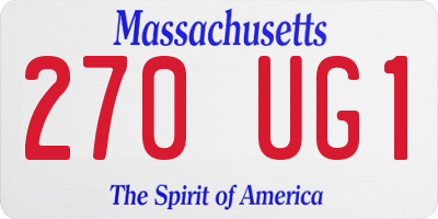 MA license plate 270UG1