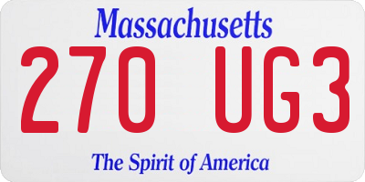 MA license plate 270UG3